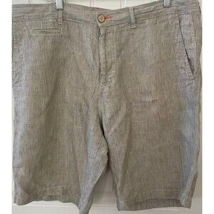 Tommy Bahama Linen Cotton Shorts Size 36 Mens Striped Resort Casual
